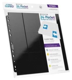 Album Pages Side-Loading 24-Pocket QuadRow Black Standard Size (10) Portfolio* Album, Ark & Permer