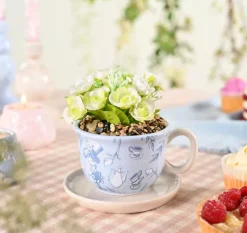 Disney Home Collection Alice Teacup Planter with Faux Plant* Vaser