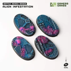 Gamers Grass Basing & Modellering^Alien Infestation Bases Oval 60 mm (4)