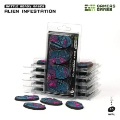 Gamers Grass Basing & Modellering^Alien Infestation Bases Oval 60 mm (4)