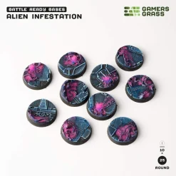 Gamers Grass Basing & Modellering^Alien Infestation Bases Round 25 mm (10)