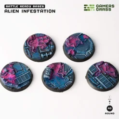 Gamers Grass Basing & Modellering^Alien Infestation Bases Round 40 mm (5)