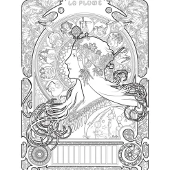 Alphonse Mucha Tegne & Male^Coloring Book