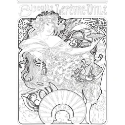 Alphonse Mucha Tegne & Male^Coloring Book