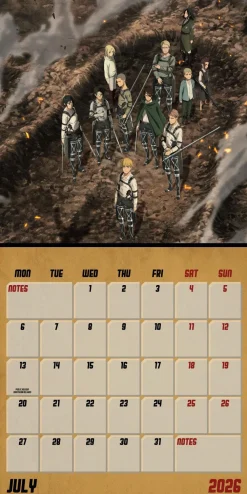 Kalendere^ATTACK ON TITAN 2026 SQUARE CALENDAR