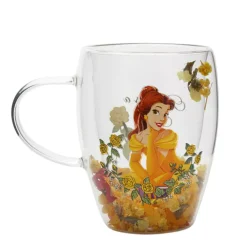 Belle Floral Decorative Glass Mug* Glass