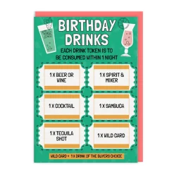 Birthday Night Drinks Coupon Card* Kort, Bursdag & Anledning