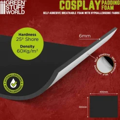 Green Stuff World Black 6mm Cosplay Padding Foam 300x400mm* Tilbehør