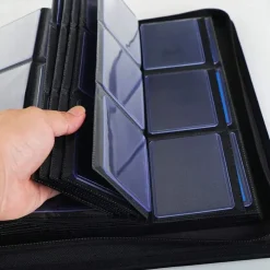 Blue Zipped 9-Pocket Toploader Binder* Album, Ark & Permer