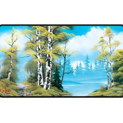 Bob Ross Lakeside Path Black Stitched Playmat* Play Mat Og Mat Case