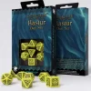 Q-Workshop Call of Cthulhu Outer Gods Hastur Poly Yellow /Black (7) Terningsett, Call of Cthulhu RPG* Tilbehør