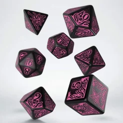 Q-Workshop Call of Cthulhu 7th Edition Poly Black /Magenta (7) Terningsett, Call of Cthulhu RPG* Tilbehør