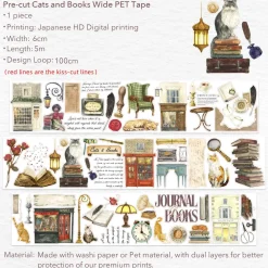 Cats and Books Wide PET Tape* Tilbehør