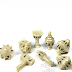 Starling Games Cleric Poly Celestial Ivory (8) Terningsett, PolyHero* Sett|Tilbehør