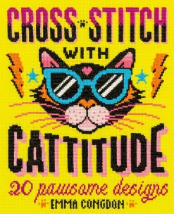 Emma Congdon Cross Stitch with Cattitude: 20 Pawsome Designs* Strikkeoppskrifter