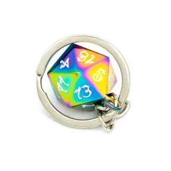 Udixi Dice Tilbehør^D20 Keychain Rainbow Dragon Font