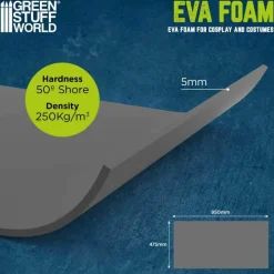 Green Stuff World Tilbehør^Dark Grey 5mm High Density EVA Foam 475x950mm