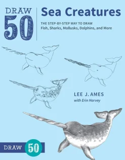 L Ames Draw 50 Sea Creatures* Tegnebøker|Tegne & Male