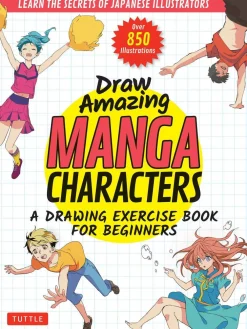 Akariko Tegnebøker|Tegne & Male^Draw Amazing Manga Characters: A Drawing Exercise Book for Beginners - Learn the Secrets of Japanese Illustrators (Learn 81 Poses; Over 850 illustrations)