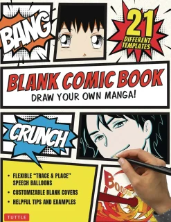 Tuttle Studio Tegnebøker|Tegne & Male^Draw Your Own Manga: Blank Comic Book (With 21 Different Templates)