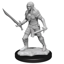 WizKids Karakterer^Elf Male Fighter (Wave 13) Pathfinder Deep Cuts Unpainted Miniature Figur