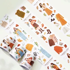 Tilbehør^Fall Breeze Wide Washi Tape Sticker Set