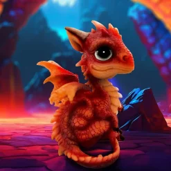 Samleobjekter^Fire Dragonling Statuette 12 cm