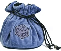 Udixi Dice Poser & Beger^Flannel Blue Drawstring Dice Bag Terningpose