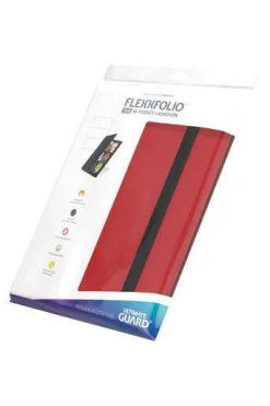 Flexxfolio 18-Pocket Red XenoSkin Standard Size (360)* Album, Ark & Permer