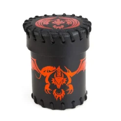 Q-Workshop Poser & Beger^Flying Dragon Black & Red Leather Dice Cup Terningbeger