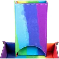 Metallic Dice Games Dice Tower^Fold Up Rainbow Velvet Dice Tower