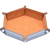 Udixi Dice Foldable Leather Hexagon Camel Dice Tray* Brett