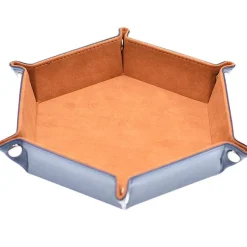 Udixi Dice Foldable Leather Hexagon Camel Dice Tray* Brett