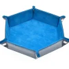 Udixi Dice Foldable Leather Hexagon Sky Blue Dice Tray* Brett