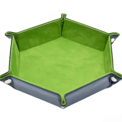 Udixi Dice Brett^Foldable Leather Hexagon Light Green Dice Tray