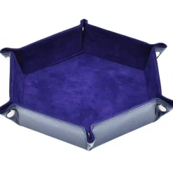 Udixi Dice Foldable Leather Hexagon Purple Dice Tray* Brett