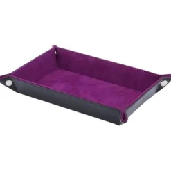 BesCon Industrial Co. Brett^Foldable Leather Rectangular Purple & Black Dice Tray