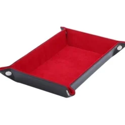 BesCon Industrial Co. Brett^Foldable Leather Rectangular Red & Black Dice Tray