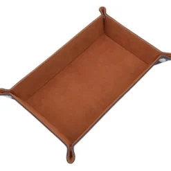 BesCon Industrial Co. Foldable Leather Rectangular Brown & Black Dice Tray* Brett