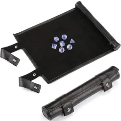 BesCon Industrial Co. Foldable Leather Scroll Black Dice Tray* Brett