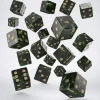 Q-Workshop Sett^Full Pack of D6s Bottle Green /Gold (20)