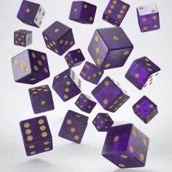 Q-Workshop Sett^Full Pack of D6s Shimmering Purple /Gold (20)