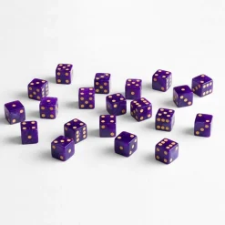 Q-Workshop Sett^Full Pack of D6s Shimmering Purple /Gold (20)