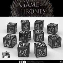 Q-Workshop Game of Thrones Night's Watch D6 Black /White (10)* Sett