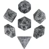 Udixi Dice Gemstone Poly Marble Soapstone Grey /Black (7)* Sett