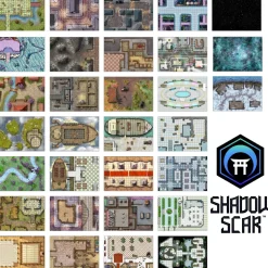 Loke Battle Mats Kart & Battlemaps^Giant Book of Battle Mats Shadow Scar