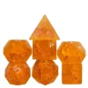 Udixi Dice Sett^Glass Burst Lightning Poly Orange /Orange (7) Terningsett