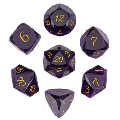Udixi Dice Glass Poly Brick Veneer Purple /Gold (7)* Sett