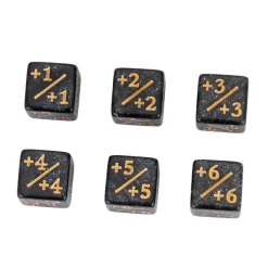 Udixi Dice Sett^Glitter Counters 12mm D6 Black /Gold (36)
