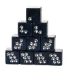 Udixi Dice Sett^Glitter 16mm D6 Cat Footprint Blue /White (12)